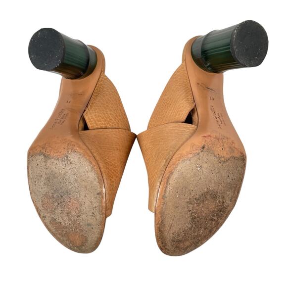 ACNE STUDIOS Womens 11 / 41 Peep Toe Mule Stud Leather Heels ITALY - Picture 8 of 12